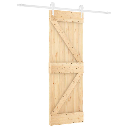 Sliding Door Natural and White 70 x 210 cm Solid Pine Wood Sliding Door Natural and White 70 x 210 cm Solid Pine Wood