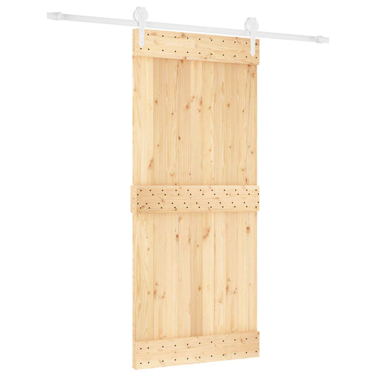 Sliding Door 90 x 210 cm Solid Pine Wood (Untreated) Sliding Door 90 x 210 cm Solid Pine Wood (Untreated)