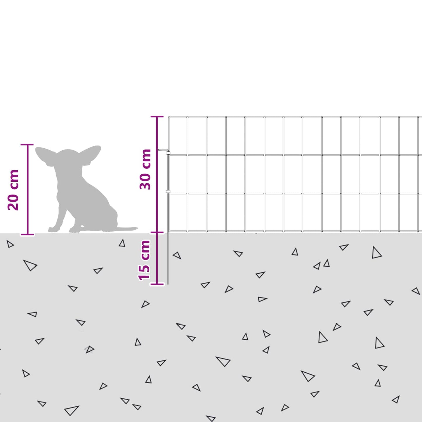 Garden Fence with Stakes 48 pcs 115 x 30 cm Mesh Silver