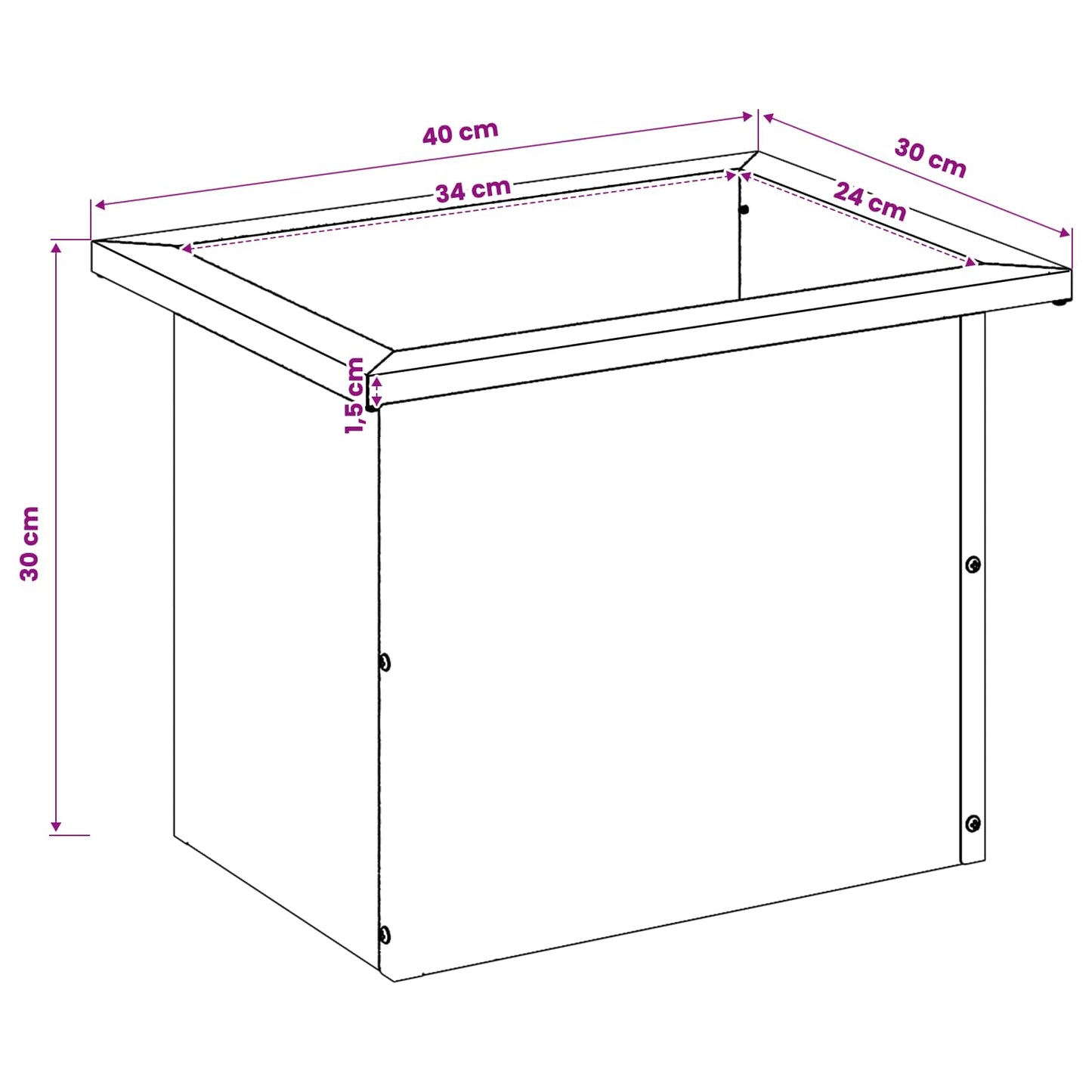 Garden Planter with LED 2 pcs Antracite 30 x 40 x 30 cm Steel