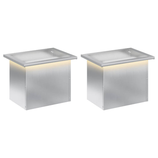 Garden Planter with LED 2 pcs Silver 30 x 40 x 30 cm Garden Planter with LED 2 pcs Silver 30 x 40 x 30 cm