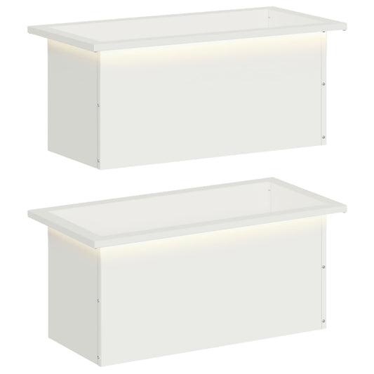 Garden Planter with LED 2 pcs White 30 x 60 x 30 cm Steel Garden Planter with LED 2 pcs White 30 x 60 x 30 cm Steel
