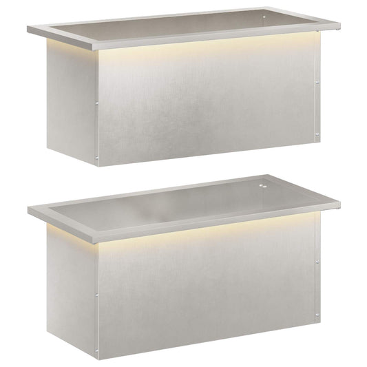 Garden Planter with LED 2 pcs Silver 30 x 60 x 30 cm Garden Planter with LED 2 pcs Silver 30 x 60 x 30 cm