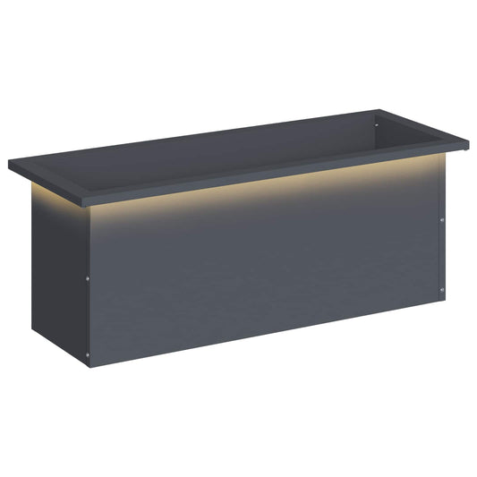 Garden Planter with LED Antracite 30 x 80 x 30 cm Steel Garden Planter with LED Antracite 30 x 80 x 30 cm Steel