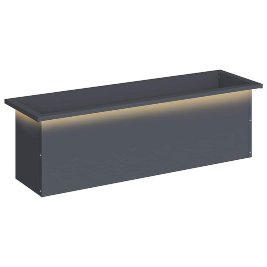 Garden Planter with LED Antracite 30 x 100 x 30 cm Steel Garden Planter with LED Antracite 30 x 100 x 30 cm Steel