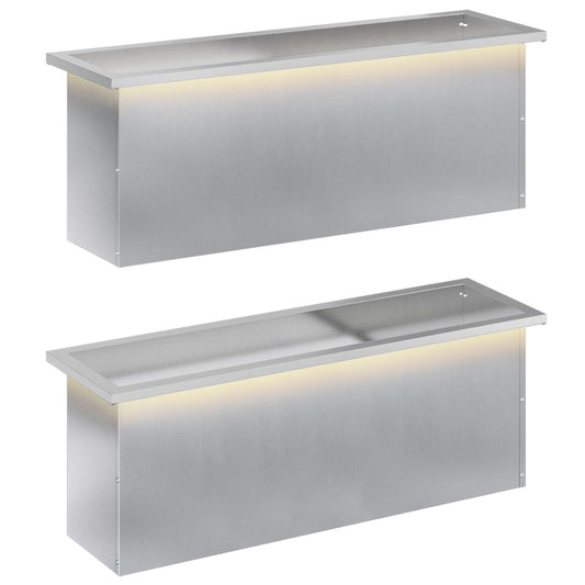 Garden Planter with LED 2 pcs Silver 30 x 100 x 30 cm Garden Planter with LED 2 pcs Silver 30 x 100 x 30 cm