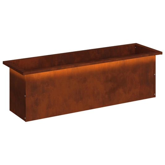 Garden Planter with LED Rusty 30 x 100 x 30 cm Weathering Steel Garden Planter with LED Rusty 30 x 100 x 30 cm Weathering Steel