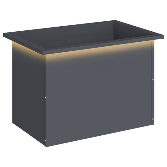 Garden Planter with LED Antracite 40 x 60 x 40 cm Steel Garden Planter with LED Antracite 40 x 60 x 40 cm Steel