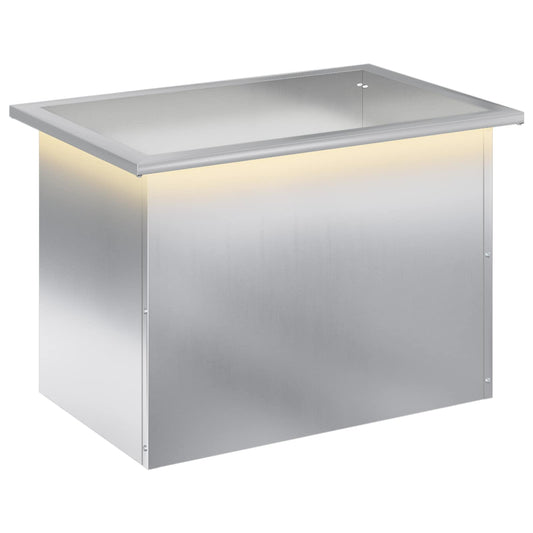 Garden Planter with LED Silver 40 x 60 x 40 cm Galvanised Steel Garden Planter with LED Silver 40 x 60 x 40 cm Galvanised Steel