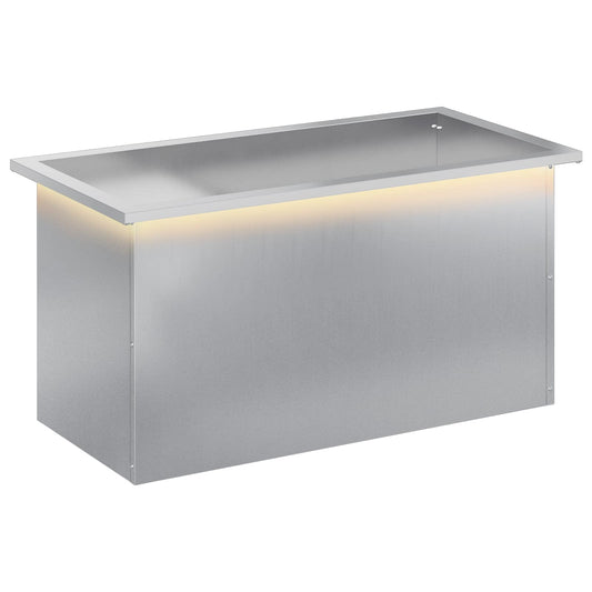 Garden Planter with LED Silver 40 x 80 x 40 cm Galvanised Steel Garden Planter with LED Silver 40 x 80 x 40 cm Galvanised Steel