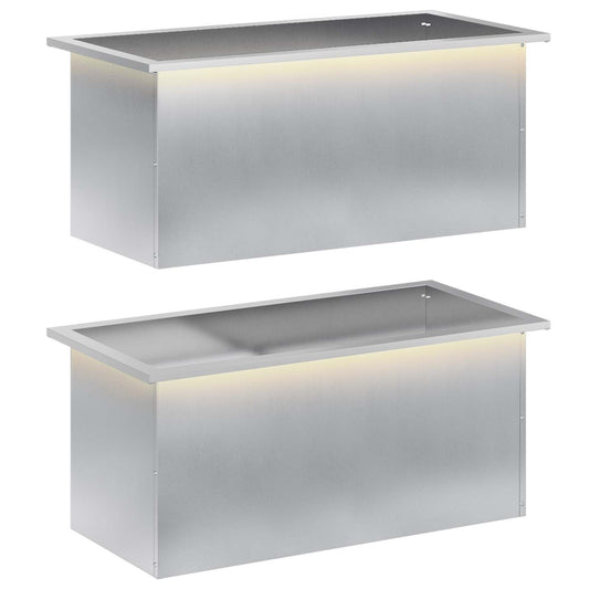 Garden Planter with LED 2 pcs Silver 40 x 80 x 40 cm Garden Planter with LED 2 pcs Silver 40 x 80 x 40 cm