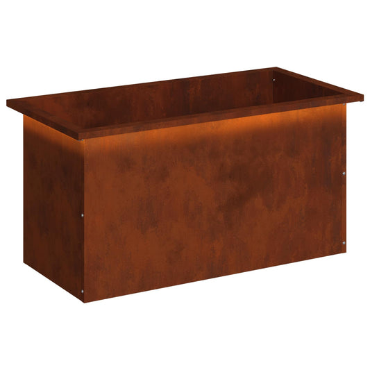 Garden Planter with LED Rusty 40 x 80 x 40 cm Weathering Steel Garden Planter with LED Rusty 40 x 80 x 40 cm Weathering Steel