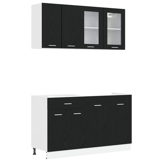 Kitchen Unit LYON 4 pcs Black Oak Engineered Wood Kitchen Unit LYON 4 pcs Black Oak Engineered Wood