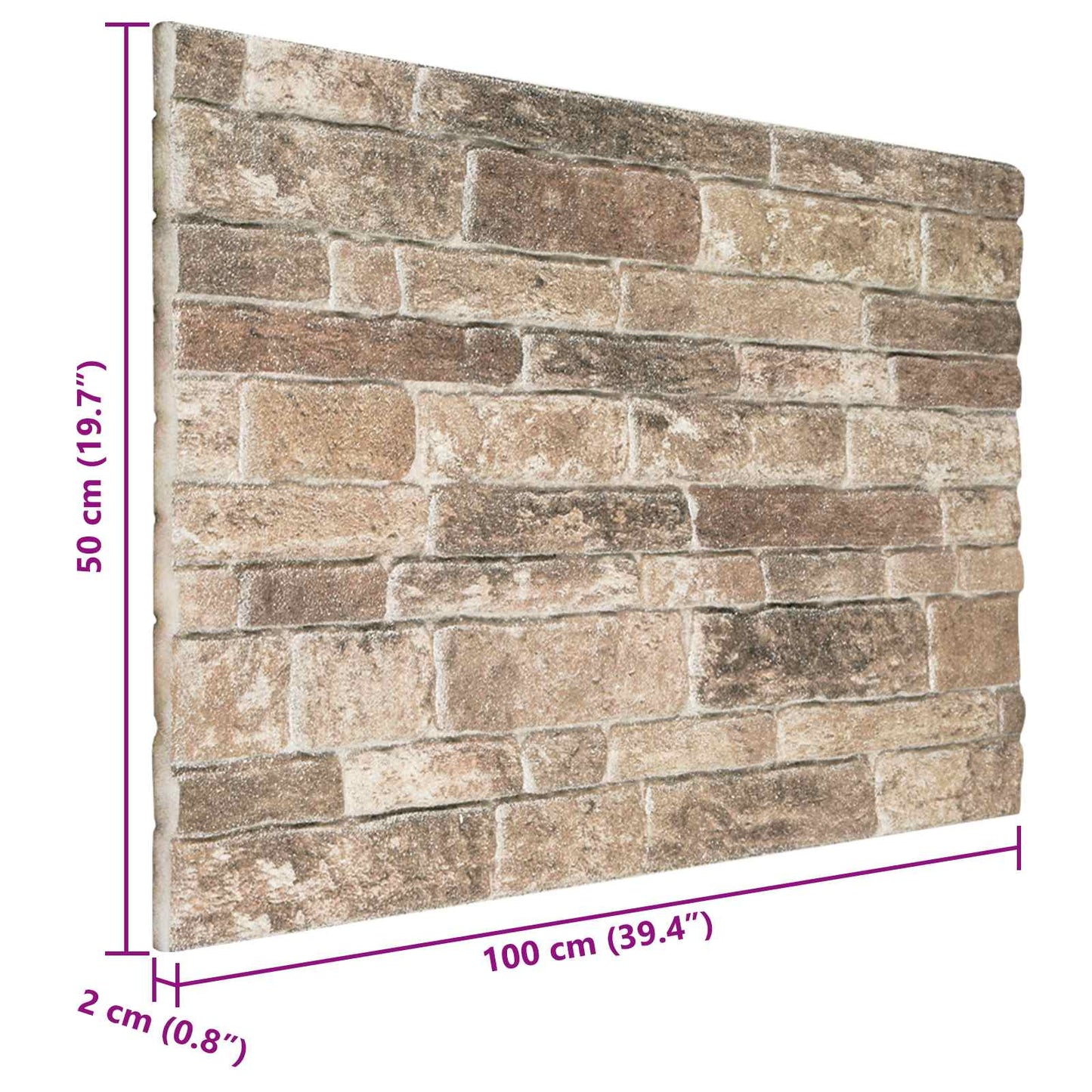 Wall Panels 10 pcs Multicolour 100 x 50 cm EPS Foam