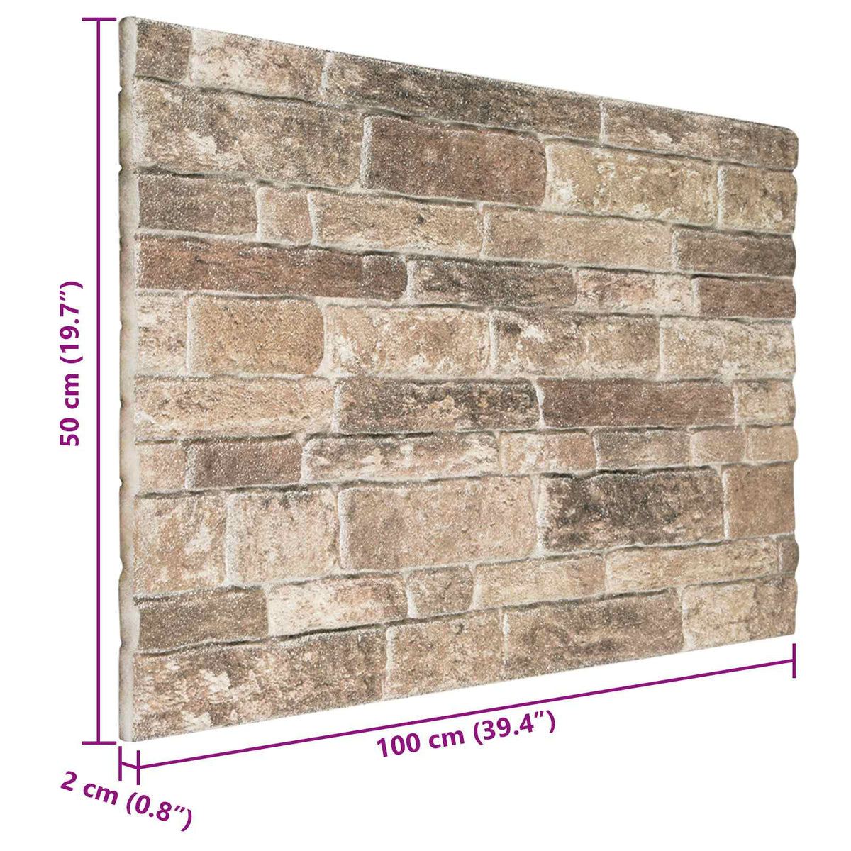 Wall Panels 10 pcs 100 x 50 cm Multicolour EPS Foam