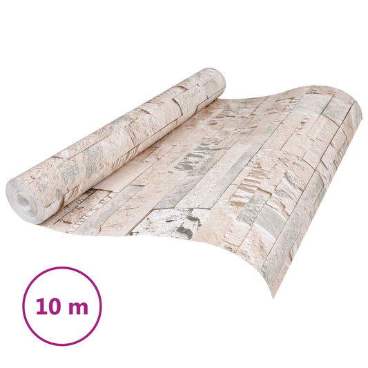 3D Stone Wallpaper Beige 10 x 0.53 m Non-Woven Fabric 3D Stone Wallpaper Beige 10 x 0.53 m Non-Woven Fabric