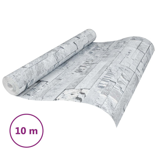 3D Stone Wallpaper Light Grey 10 x 0.53 m Non-Woven Fabric 3D Stone Wallpaper Light Grey 10 x 0.53 m Non-Woven Fabric
