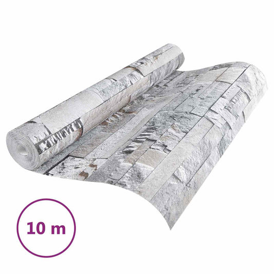 3D Stone Wallpaper Grey 10 x 0.53 m Non-Woven Fabric 3D Stone Wallpaper Grey 10 x 0.53 m Non-Woven Fabric