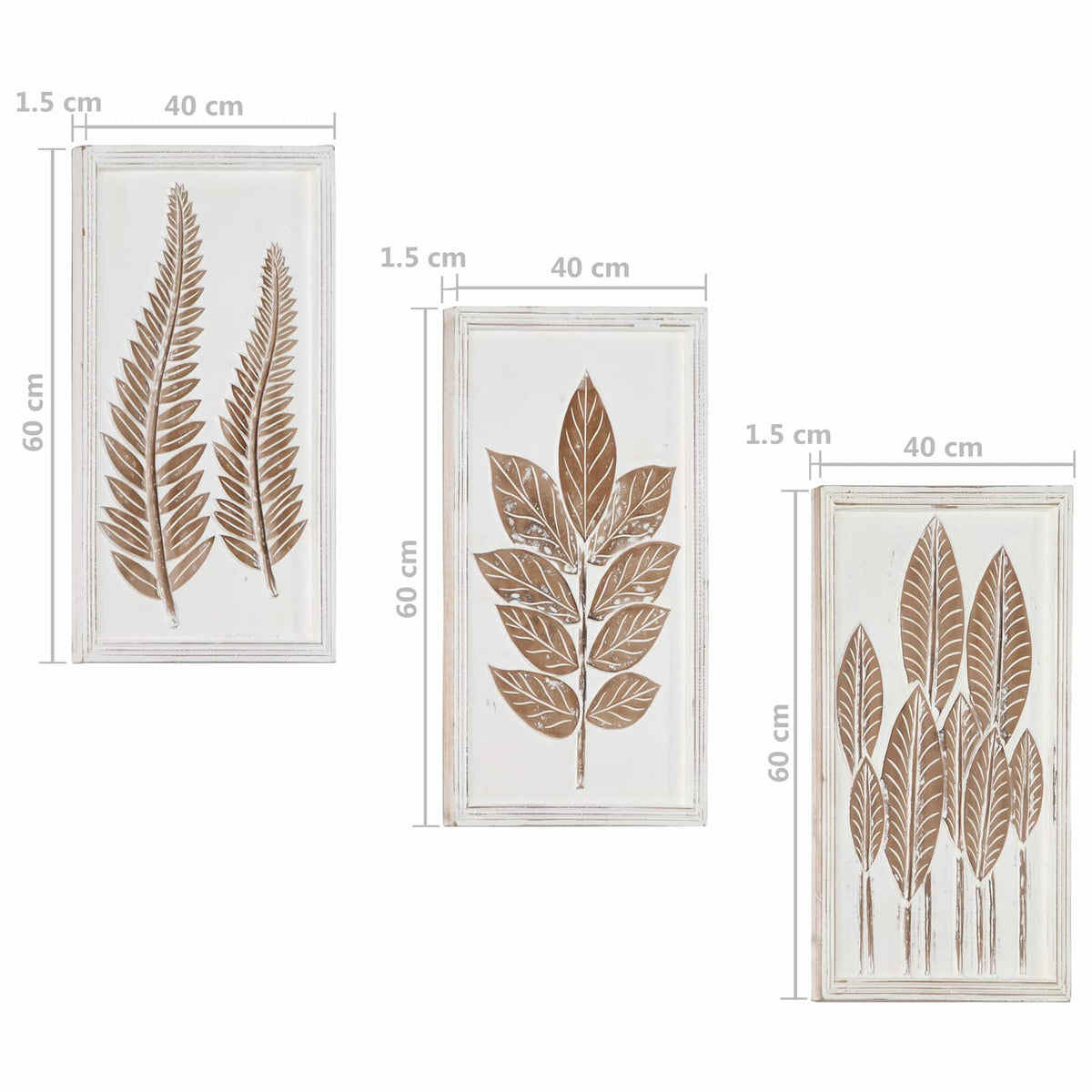 Art Decor 3 pcs 40 x 40 x 1.5 cm Engineered Wood