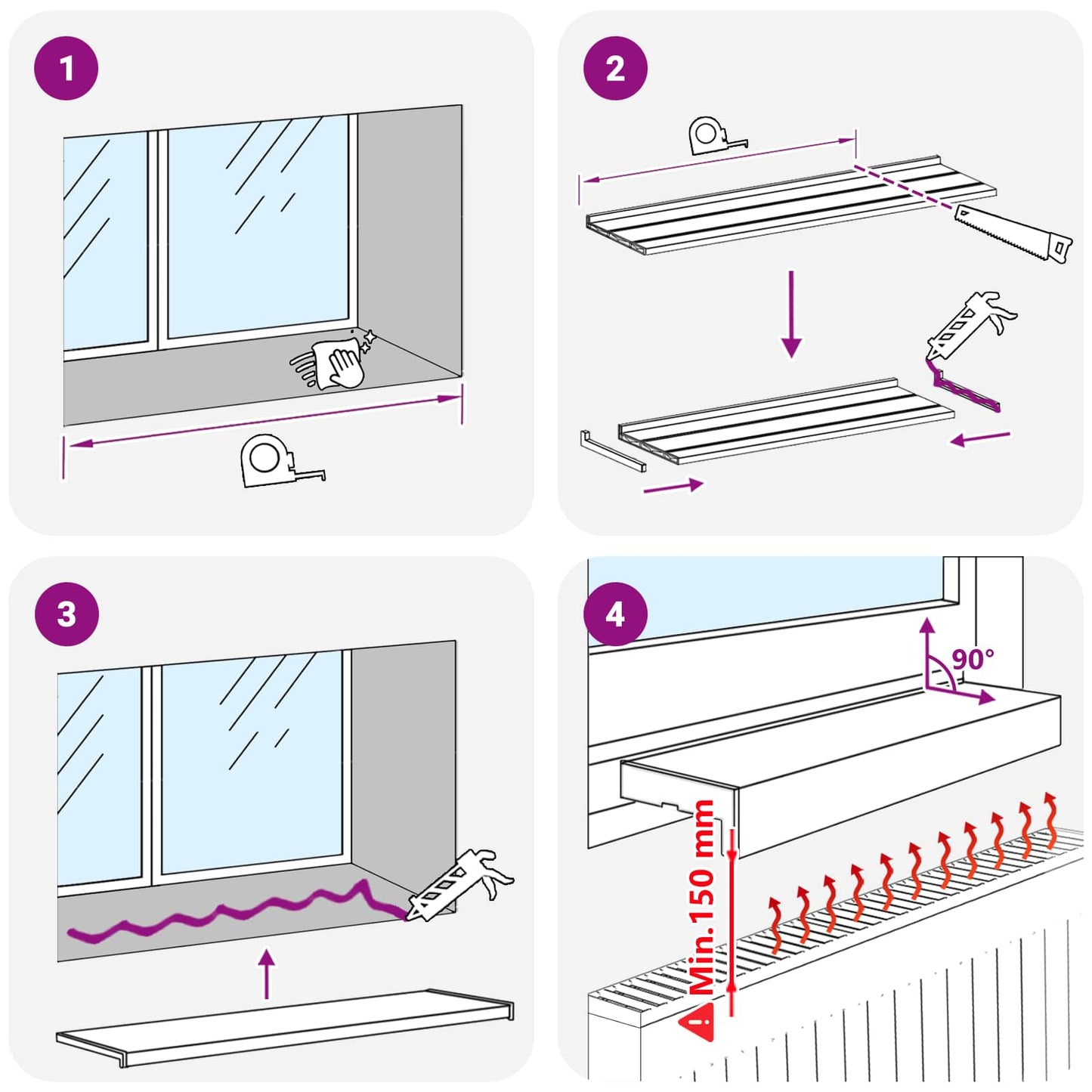 Window Sill Marble texture 100 x 40 x 4.5 cm PVC
