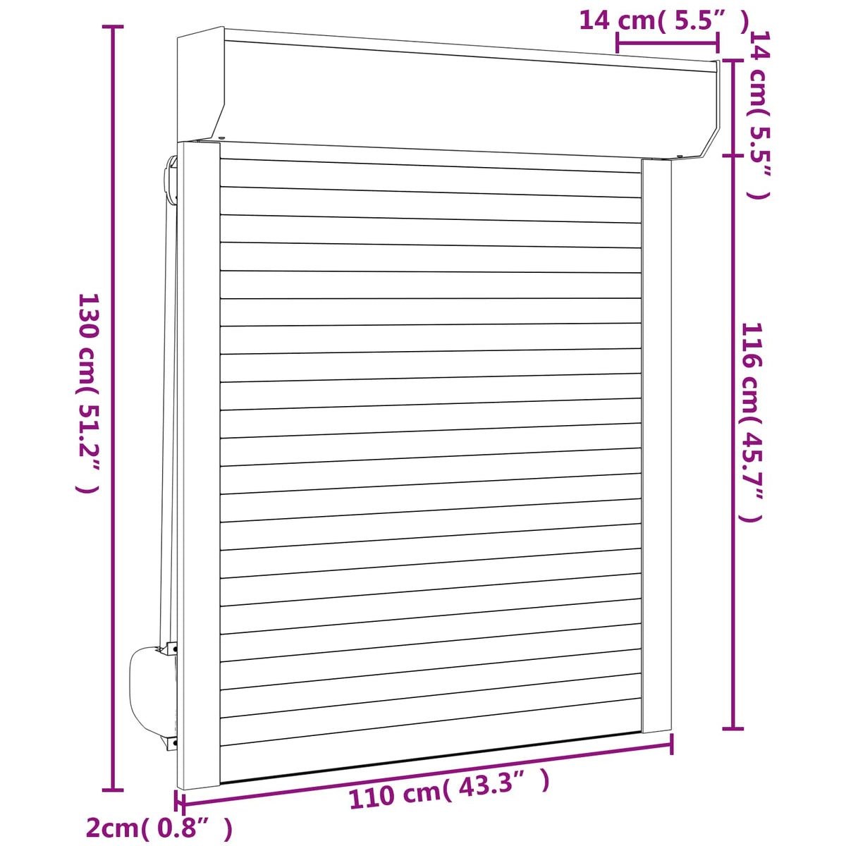 Roller Shutter Manual Anthracite 110 x 130 cm