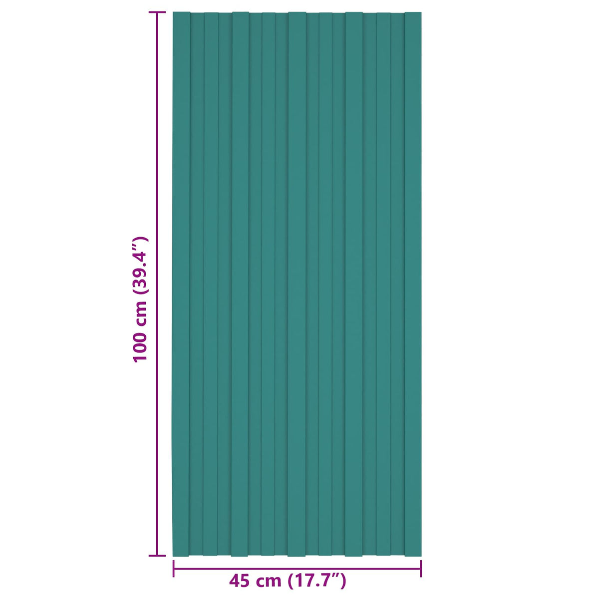 Roof Panel 12 pcs Green 100 x 45 cm Galvanised steel