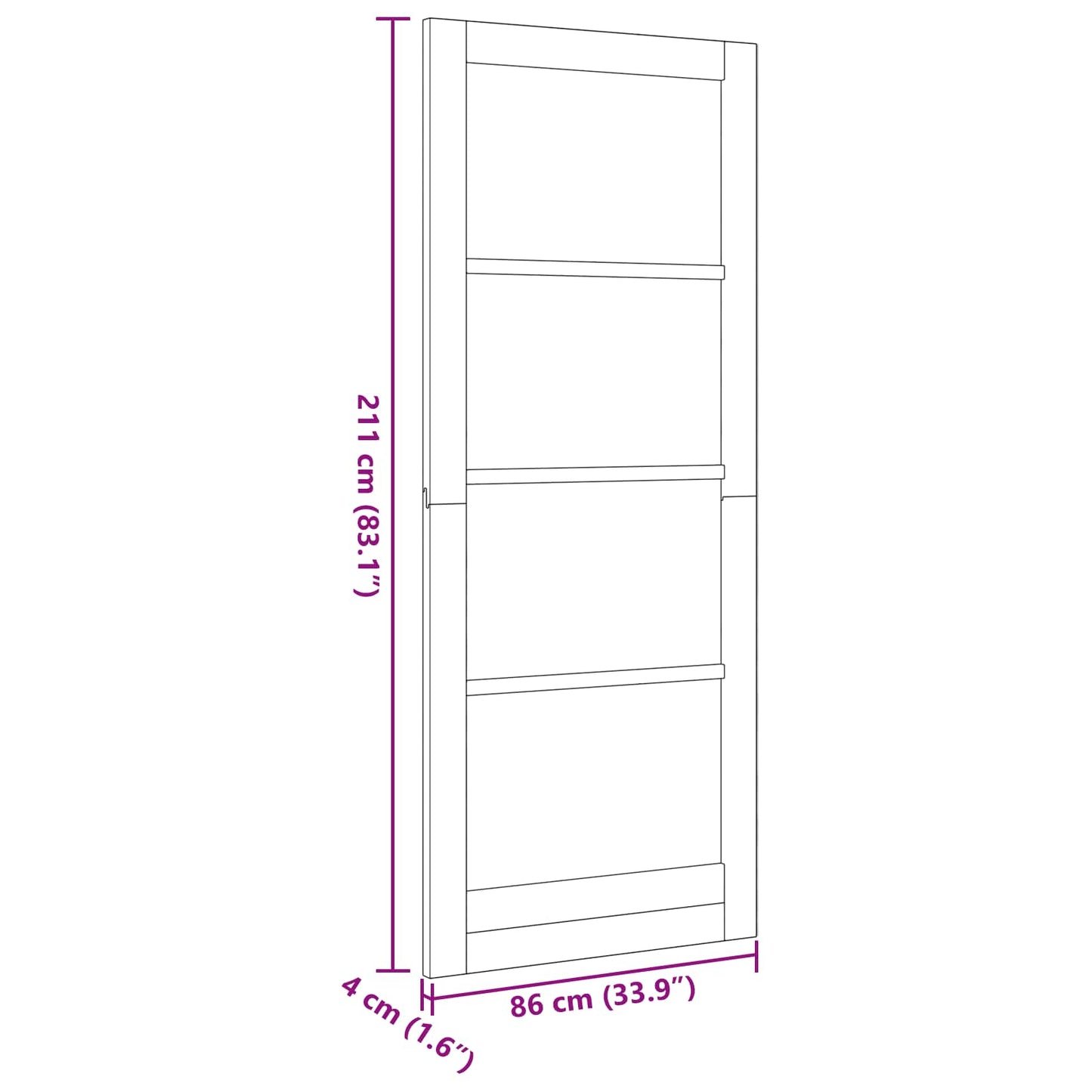 Interior Door Natural 86 x 211 cm Plywood