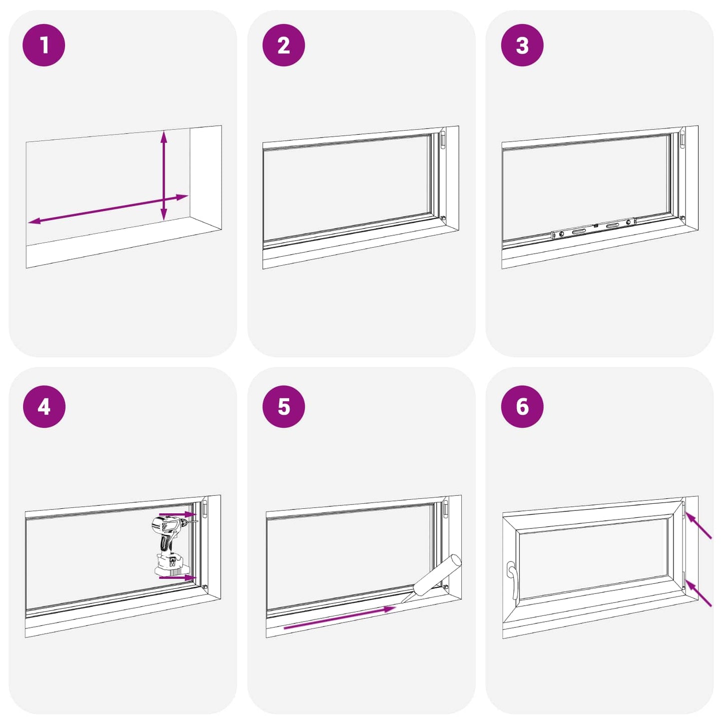 Tilt & Turn Basement Window RISOR 100 x 50 cm PVC and Glass