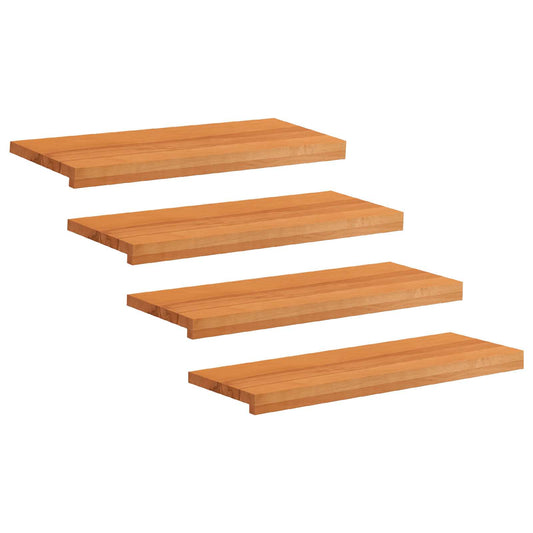 Stair Treads 4 pcs 70 x 30 x 2 cm Light Brown Solid Beech Wood Stair Treads 4 pcs 70 x 30 x 2 cm Light Brown Solid Beech Wood