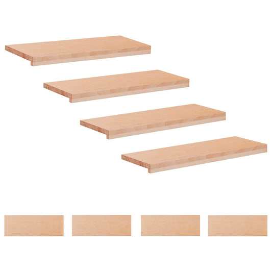 Stair Treads 8 pcs 80 x 25 x 2 cm Natural Solid Beech Wood Stair Treads 8 pcs 80 x 25 x 2 cm Natural Solid Beech Wood