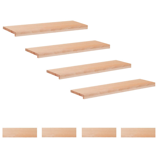 Stair Treads 8 pcs 90 x 25 x 2 cm Natural Solid Beech Wood Stair Treads 8 pcs 90 x 25 x 2 cm Natural Solid Beech Wood