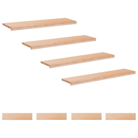 Stair Treads 8 pcs 120 x 25 x 2 cm Natural Solid Beech Wood Stair Treads 8 pcs 120 x 25 x 2 cm Natural Solid Beech Wood