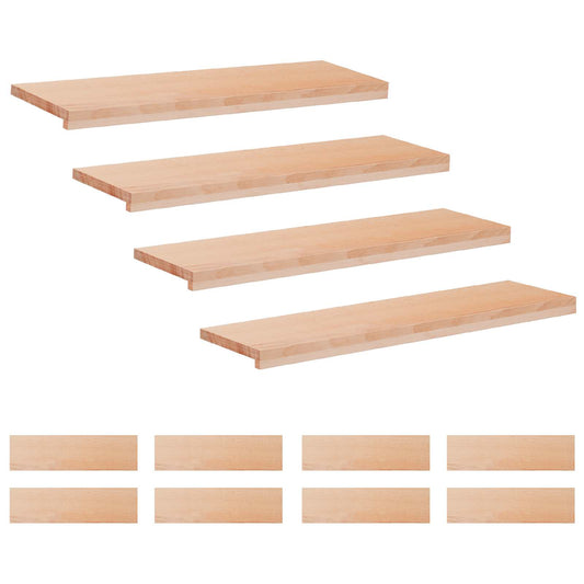Stair Treads 12 pcs 100 x 25 x 2 cm Natural Solid Beech Wood Stair Treads 12 pcs 100 x 25 x 2 cm Natural Solid Beech Wood