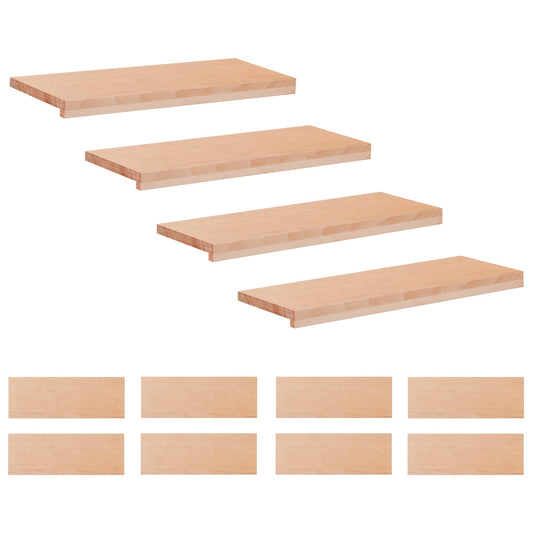 Stair Treads 12 pcs 70 x 30 x 2 cm Natural Solid Beech Wood Stair Treads 12 pcs 70 x 30 x 2 cm Natural Solid Beech Wood