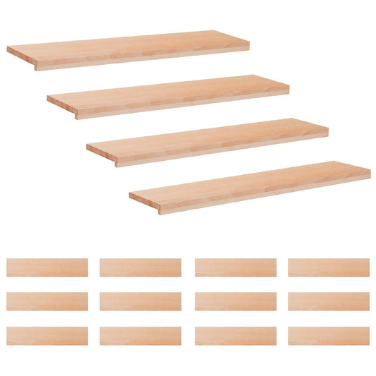 Stair Treads 16 pcs 110 x 25 x 2 cm Natural Solid Beech Wood Stair Treads 16 pcs 110 x 25 x 2 cm Natural Solid Beech Wood