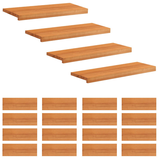 Stair Treads 20 pcs 80 x 25 x 2 cm Light Brown Solid Beech Wood Stair Treads 20 pcs 80 x 25 x 2 cm Light Brown Solid Beech Wood
