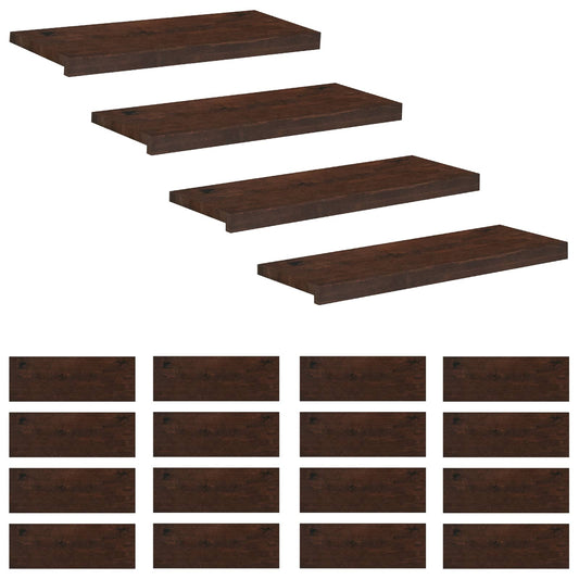 Stair Treads 20 pcs 80 x 25 x 2 cm Dark Brown Solid Beech Wood Stair Treads 20 pcs 80 x 25 x 2 cm Dark Brown Solid Beech Wood
