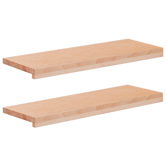 Window Sills 2 pcs Natural 80x 25 x 2 cm Solid Beech Wood Window Sills 2 pcs Natural 80x 25 x 2 cm Solid Beech Wood