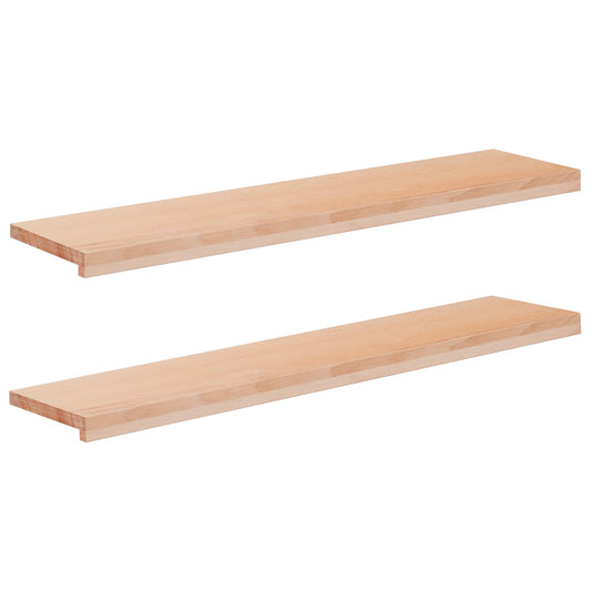 Window Sills 2 pcs Natural 110 x 25 x 2 cm Solid Beech Wood Window Sills 2 pcs Natural 110 x 25 x 2 cm Solid Beech Wood