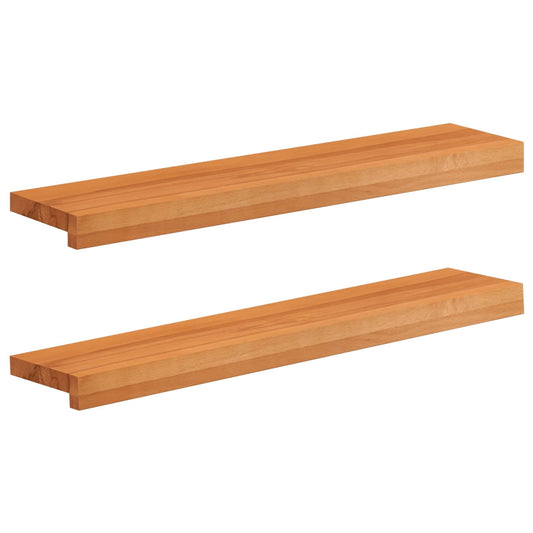 Window Sills 2 pcs Light Brown 80x 20 x 2 cm Solid Beech Wood Window Sills 2 pcs Light Brown 80x 20 x 2 cm Solid Beech Wood