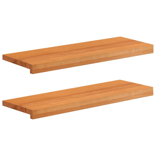 Window Sills 2 pcs Light Brown 80x 25 x 2 cm Solid Beech Wood Window Sills 2 pcs Light Brown 80x 25 x 2 cm Solid Beech Wood
