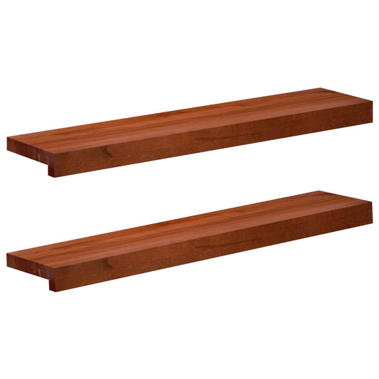 Window Sills 2 pcs Brown 80x 20 x 2 cm Solid Beech Wood Window Sills 2 pcs Brown 80x 20 x 2 cm Solid Beech Wood