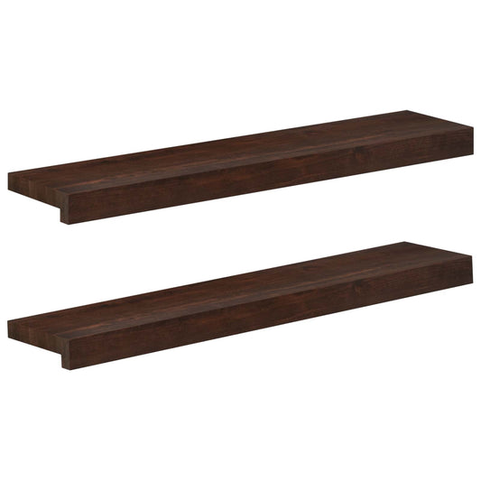 Window Sills 2 pcs Dark Brown 80x 20 x 2 cm Solid Beech Wood Window Sills 2 pcs Dark Brown 80x 20 x 2 cm Solid Beech Wood