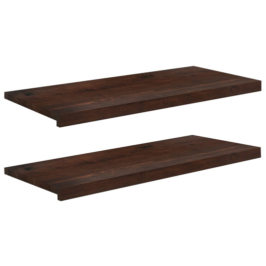 Window Sills 2 pcs Dark Brown 90 x 40 x 2 cm Solid Beech Wood Window Sills 2 pcs Dark Brown 90 x 40 x 2 cm Solid Beech Wood