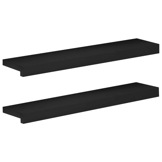 Window Sills 2 pcs Black 80x 20 x 2 cm Solid Beech Wood Window Sills 2 pcs Black 80x 20 x 2 cm Solid Beech Wood