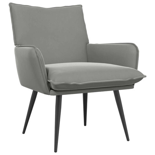 Armchair Light Grey Velvet Armchair Light Grey Velvet