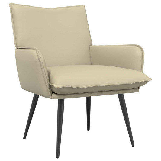Armchair Cream Faux Leather Armchair Cream Faux Leather