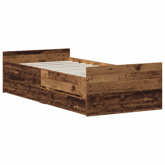 Bed Frame Old Wood 100 x 200 cm Engineered Wood Bed Frame Old Wood 100 x 200 cm Engineered Wood