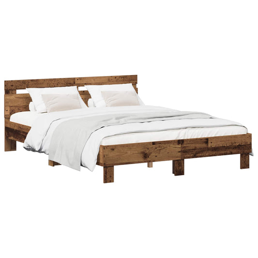 Bed Frame Old Wood 120 x 190 cm Engineered Wood Bed Frame Old Wood 120 x 190 cm Engineered Wood