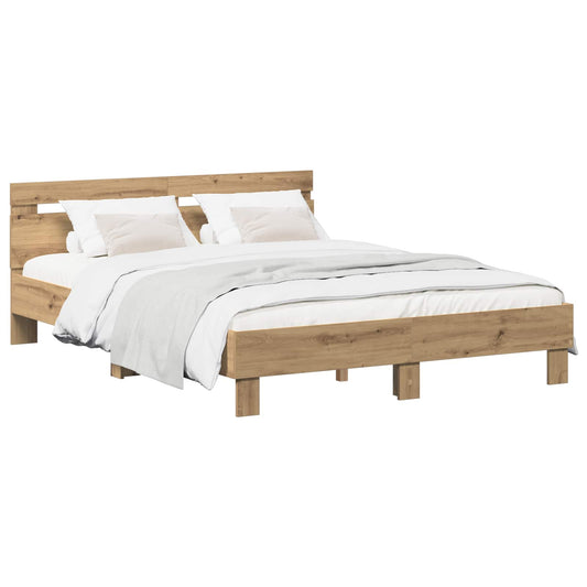 Bed Frame Artisan Oak 120 x 190 cm Engineered Wood Bed Frame Artisan Oak 120 x 190 cm Engineered Wood